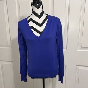 HENRY COTTONS Women's V-Neck Blue Sweater